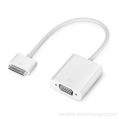 Apple 30 Pin to VGA Adapter Cable for iPhone/iPod/iPad (IP30-903)